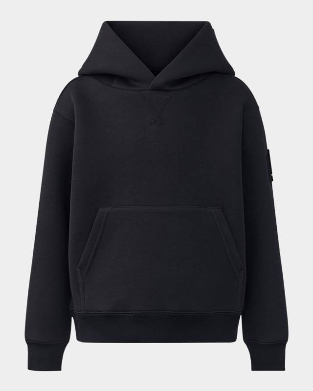 Kid's Dru Double-Face Jersey Logo Hoodie, Size 2-6